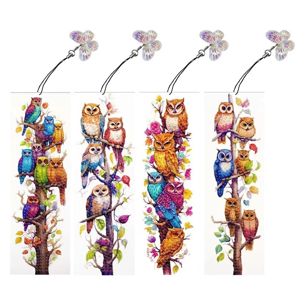 Lfsx0828 Sq010 5D Diamond Painting Bookmarks For Reading Lovers, Handmade Diy Diamond Art Bookmarks With Tassels (Sq010)