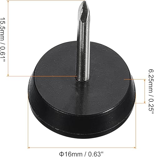 Miniatura 2 de uxcell Protectores de suelo para patas de silla, 24 piezas de 58 pulgadas  Deslizadores redondos de PTFE para muebles, almohadillas para muebles de