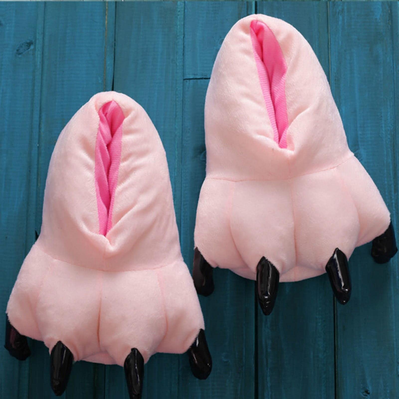Pantofole Donna Slifori per Pavimenti per Interni Caldi Invernali Donne da Donna Scarpe per Bambini Paw Funny Animal Christmas Monster Dinosaur Claw Plush Home