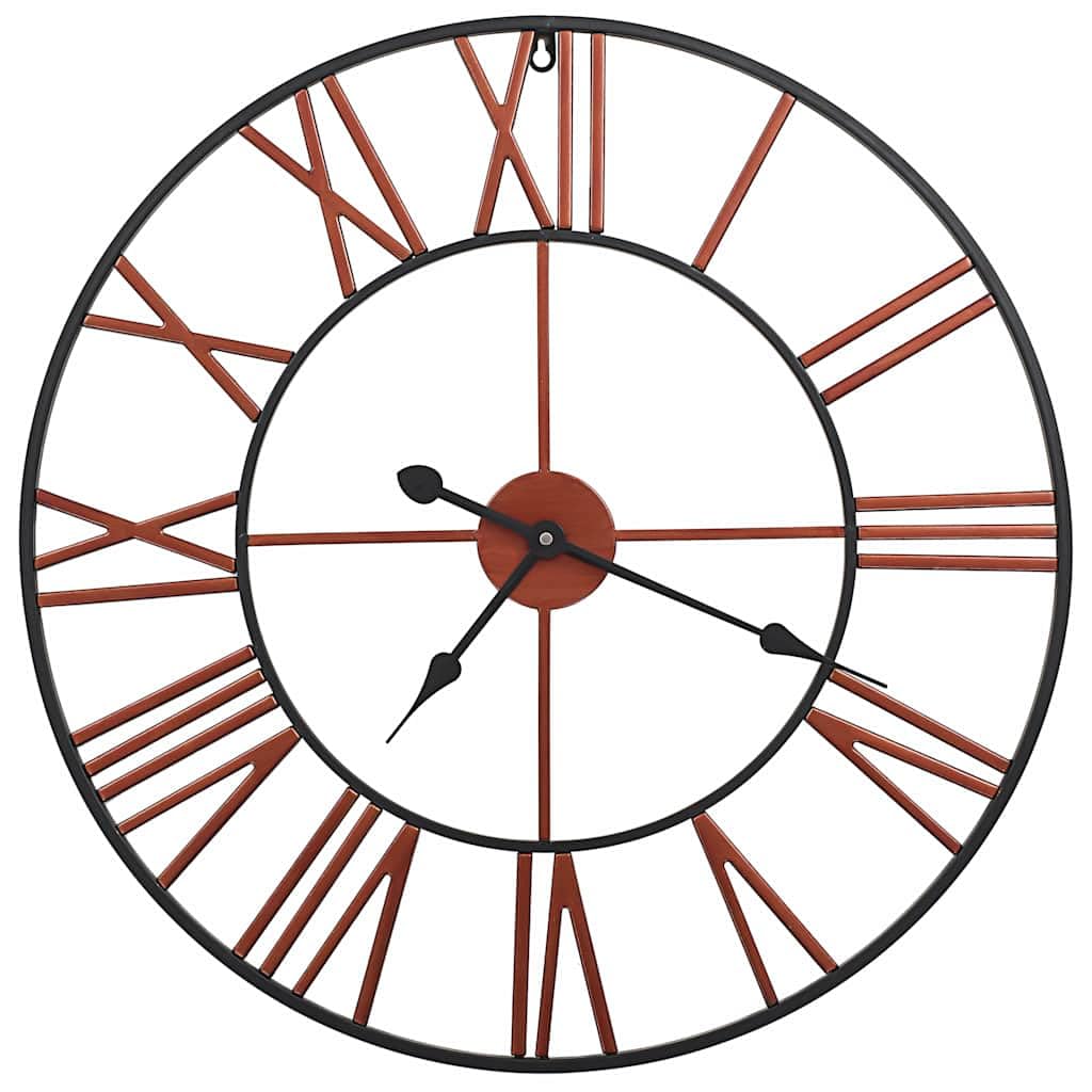 Metalowy zegar ścienny 58 cm czerwony