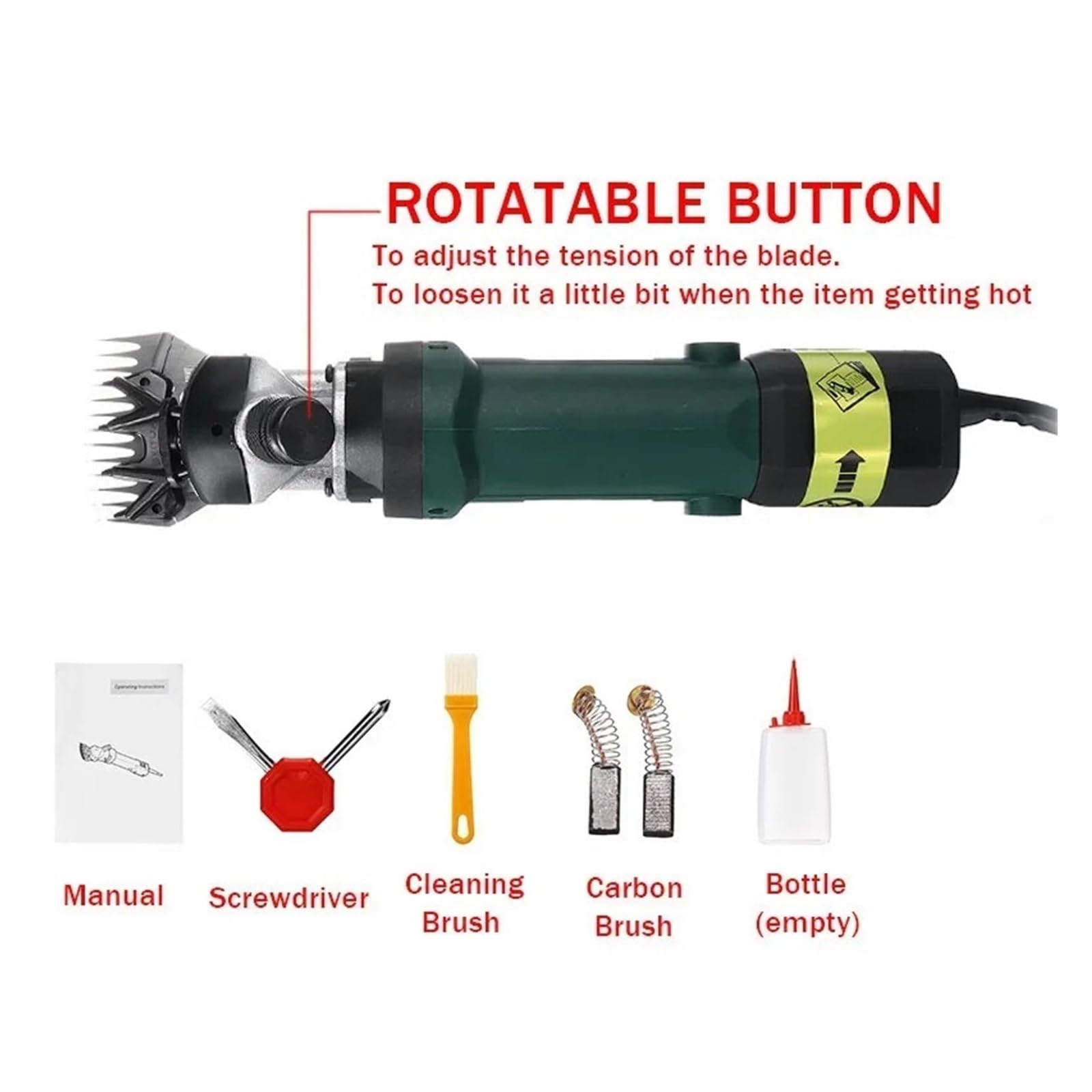 Tosatrice elettrica for pecore da 1200 W a 6 velocità, for rasare la lana di pelliccia nelle pecore per Rasatura Pelliccia Lana Fattoria Bestiame Anim