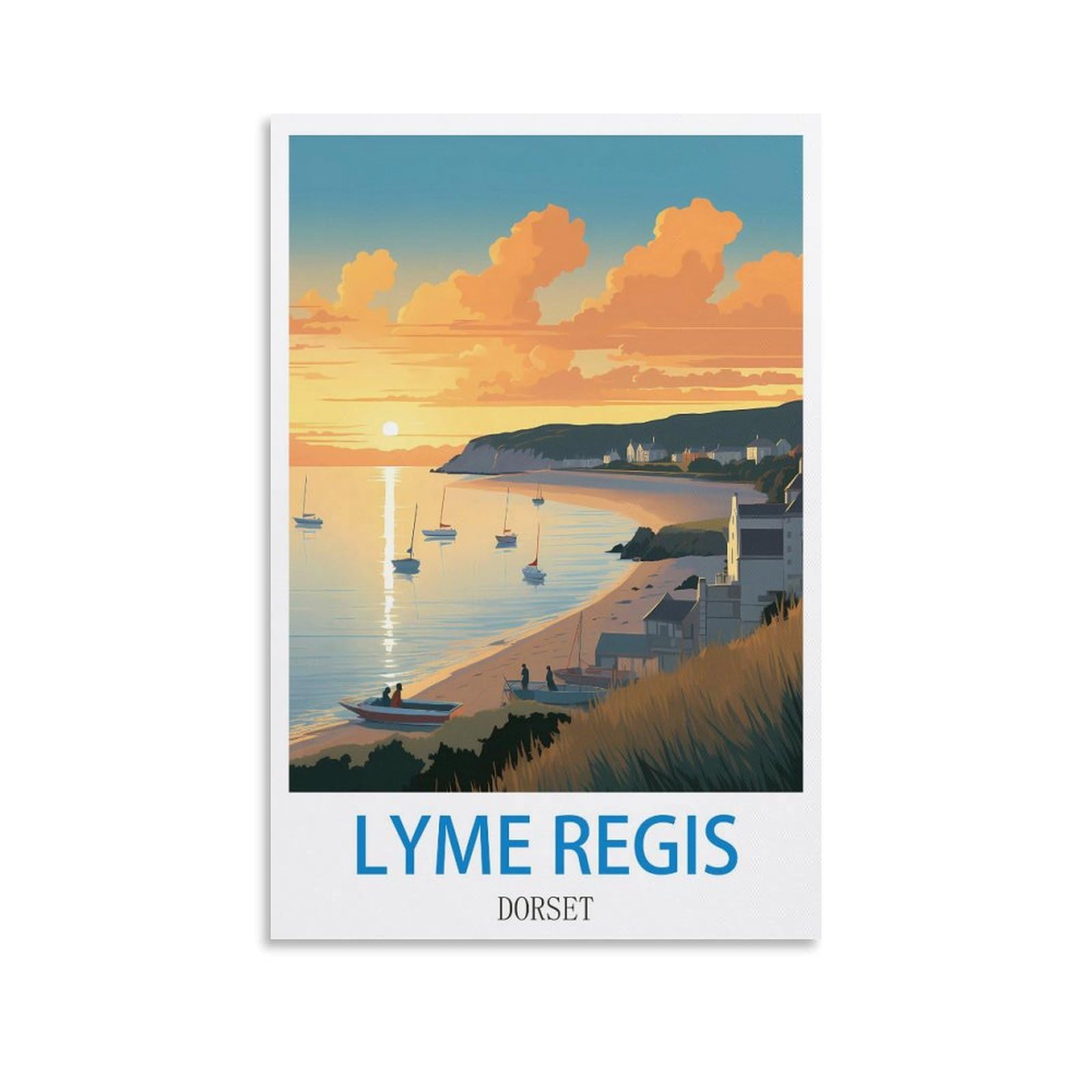Ndoud Lyme Regis Dorset Vintage Travel Poster 08x12inch(20x30cm) Wall Art Picture Print Canvas Painting for Living Room Home Decor