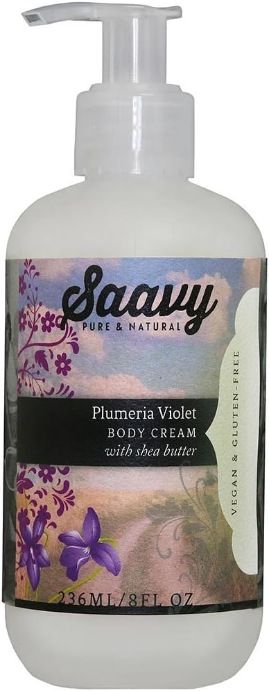 SAAVY Plumeria Violet Body Cream, 8 FZ