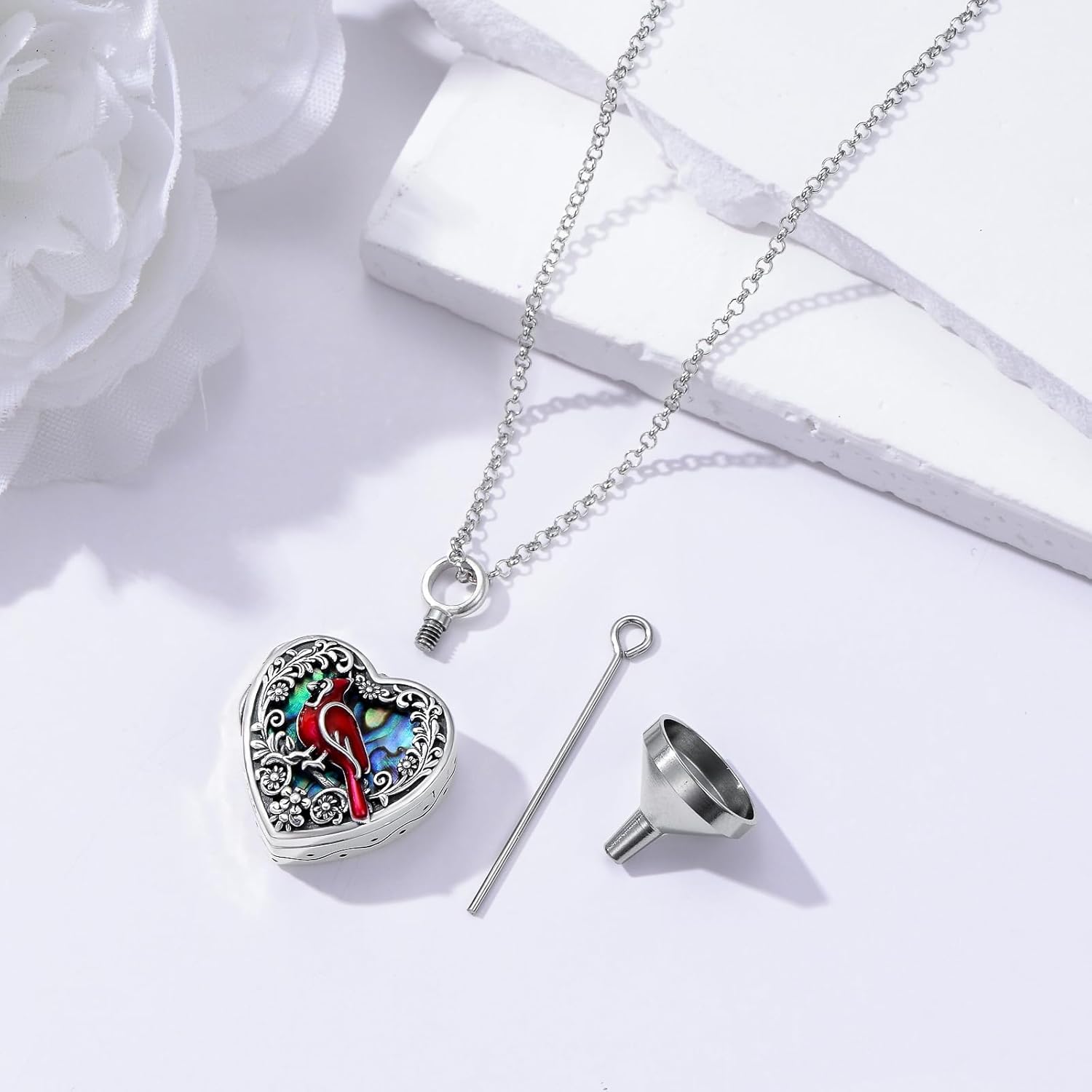 Personalized Heart Urn Locket Necklace for Ashes and Pictures 925 Sterling Silver Customized Locket Cremation Necklace for Ashes Memorial Keepsake Jewelry for Women - Image 4
