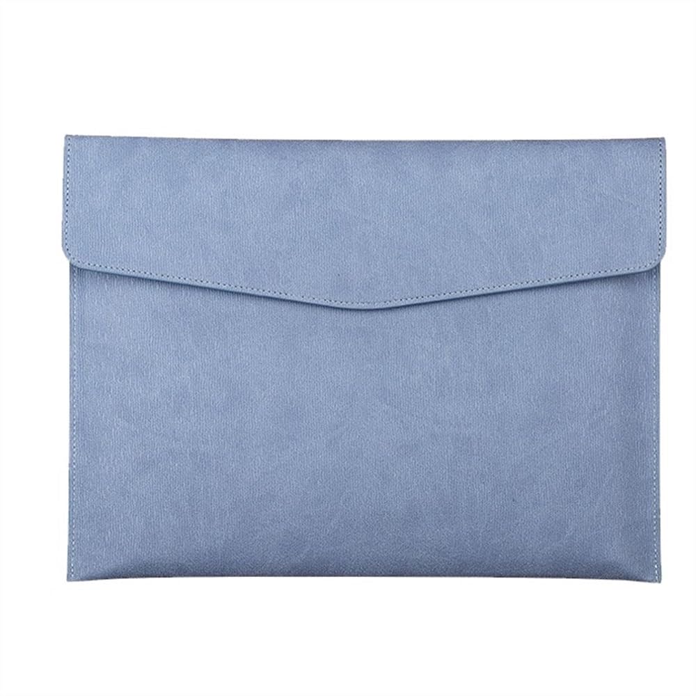 Cartelle ad anelli, Cartelline espositive A4 in ecopelle con maniche in plastica trasparente multicolore for ufficio scolastico(Blue)