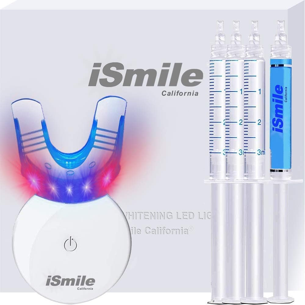 iSmile Teeth Whitening Gel Kit with LED Light for