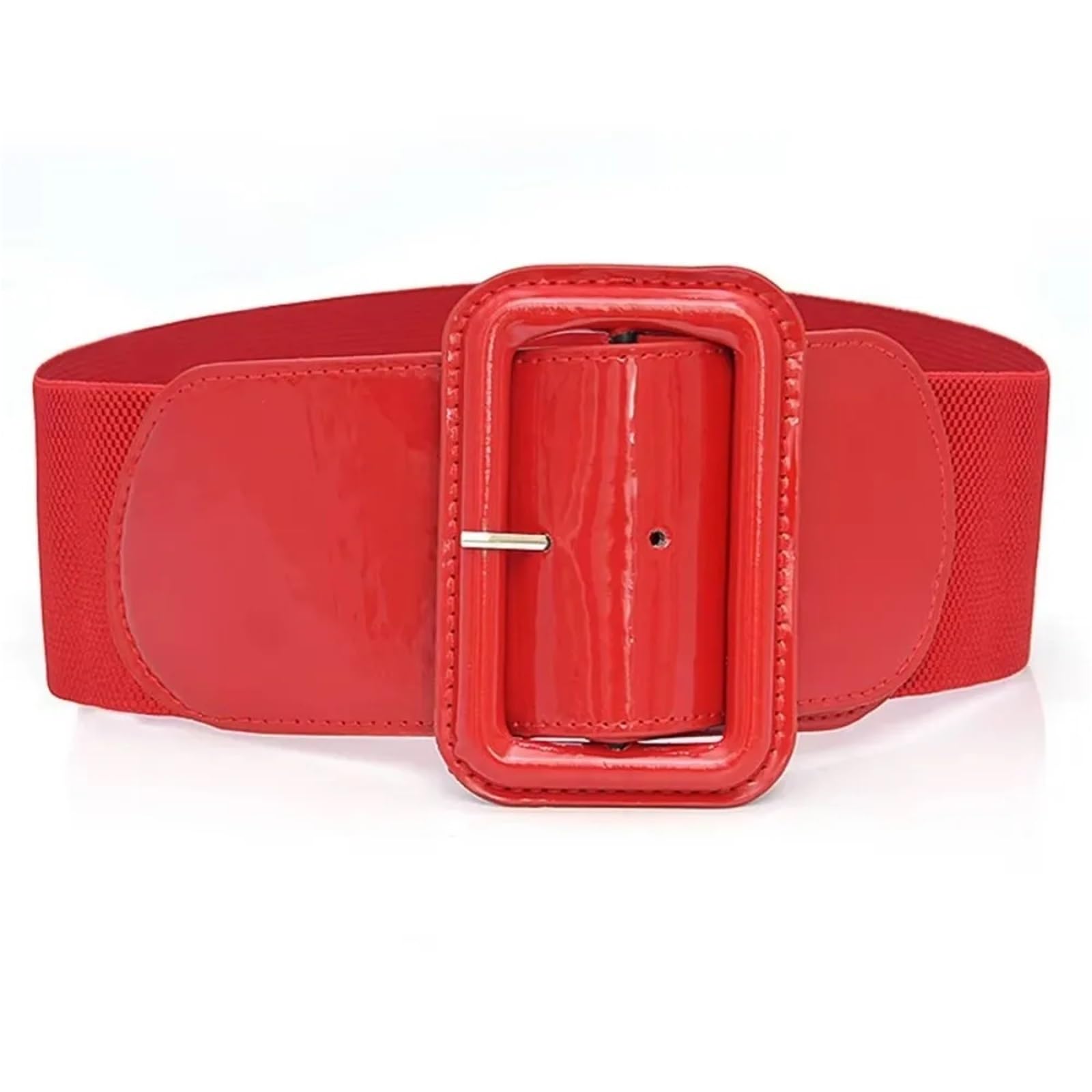 Lot de 2 ceintures extensibles en cuir élastique avec boucle carrée, style corset, for femmes Pour Femmes