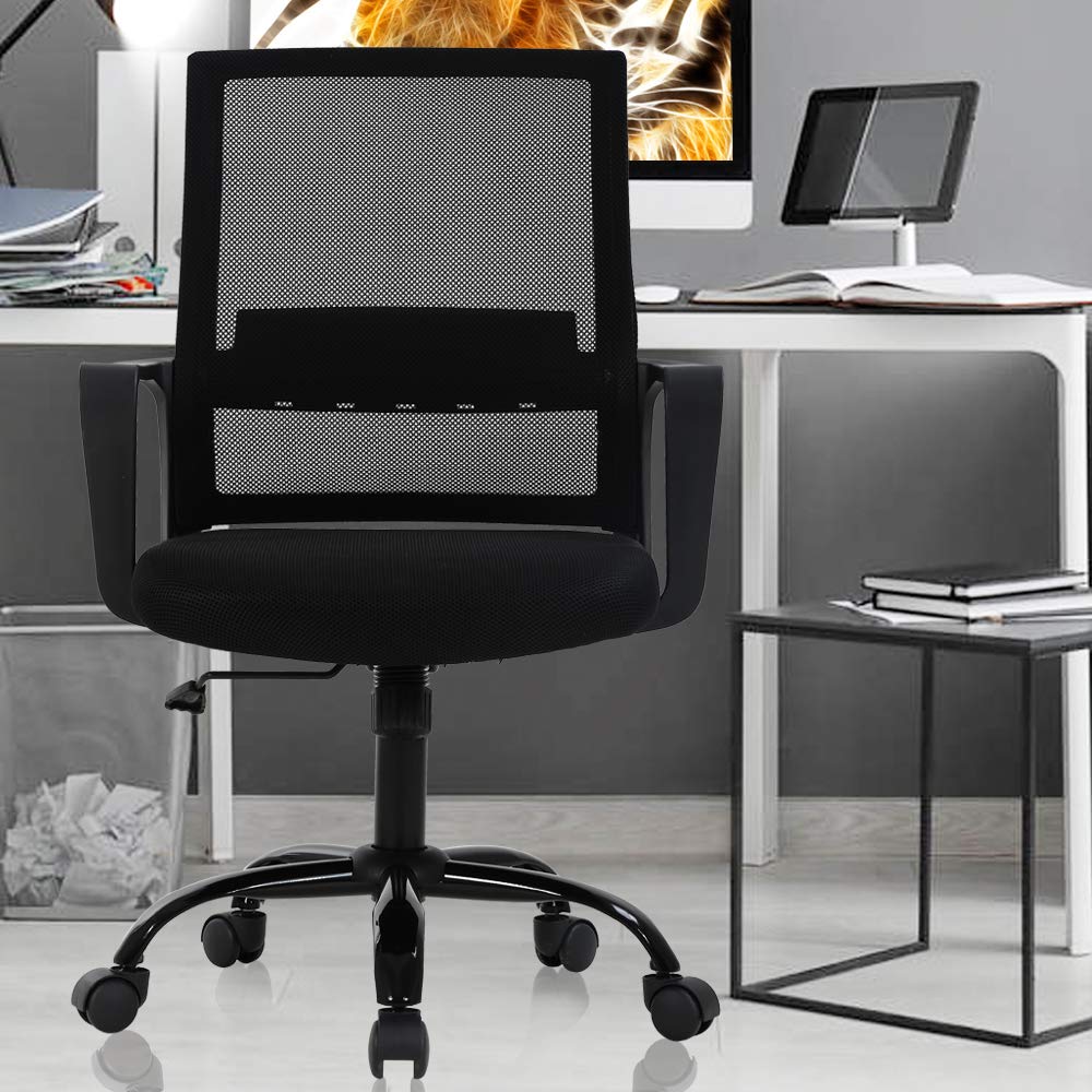 Ergonomic Office Chair Desk Chair Computer Chair Mid Back Mesh Chair with Lumbar Support Armrest Modern Adjustable Height