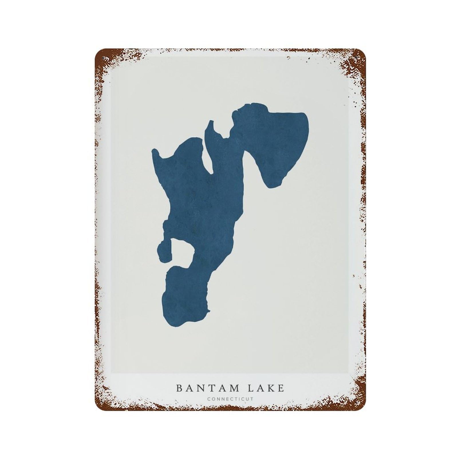 xiaoxiaoshen Bantam Lake Map House Gift Connecticut (2) Wall Decor Art Metal Tin Poster Modern Home Decor Art Home Bar Shop Decorations Vintage Sign 40x30cm