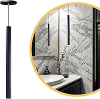 Pendente Luminária Tubo Preto 50 Cm Balcão de Cozinha