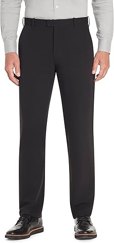 Van Heusen Flex Flat Front Straight Fit Pant Pantalon décontracté, Noir, 40 W/34