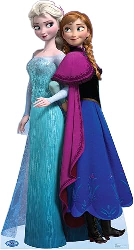 Figuras de cartón de Frozen se sostienen solas Cartón Elsa y Anna talla única Figuras de cartón de Frozen se sostienen solas Cartón Elsa y Anna talla única