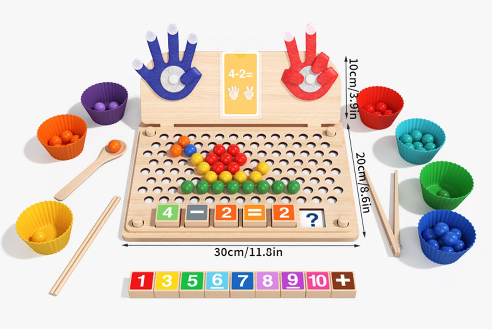Tablero de Matemáticas con Cuentas, Juego de Aritmética con Marioneta de Mano de Dedo