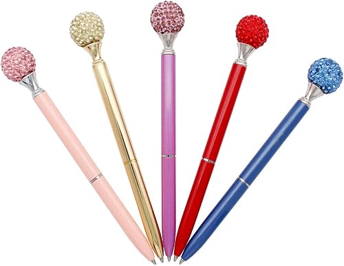 Miniatura 2 de Gullor 5 bolígrafos retráctiles de bola de diamante, bolígrafos de metal brillante, multicolor A