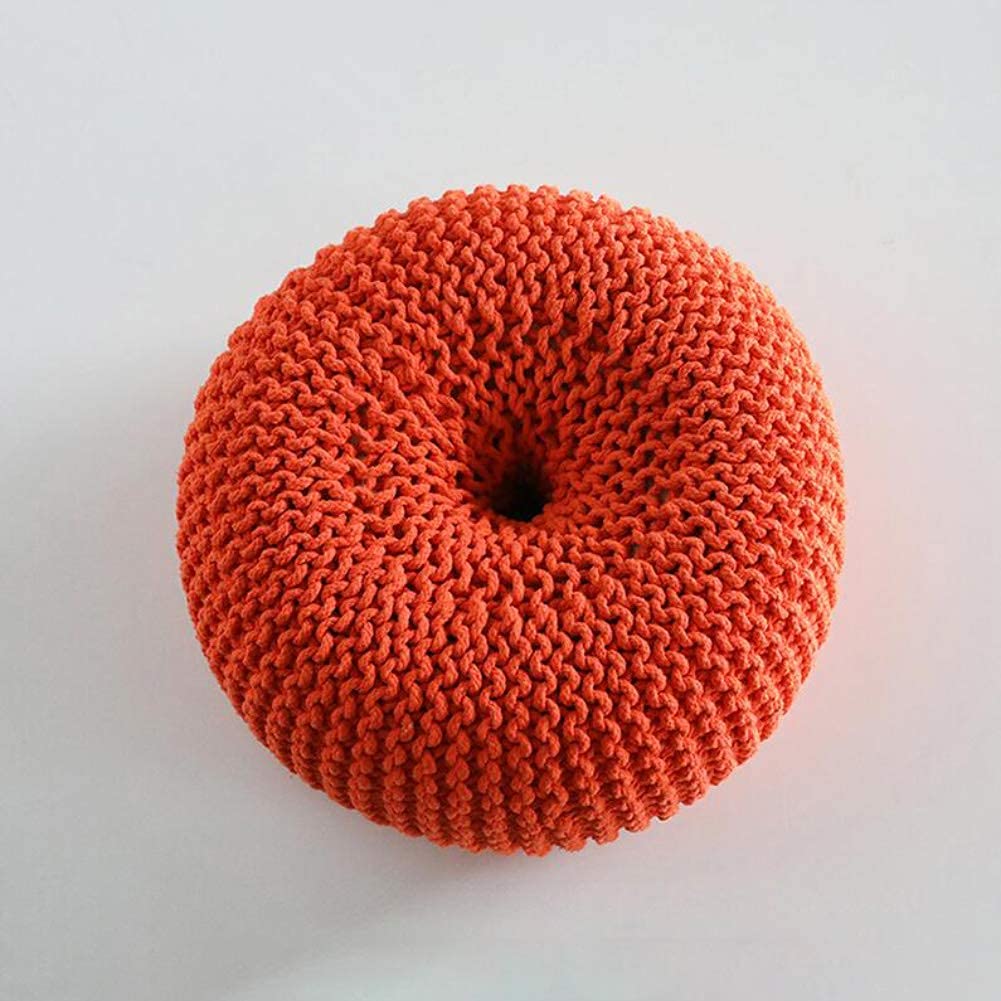 Pouf ottoman orange pour coin lecture cocooning et salon bohème