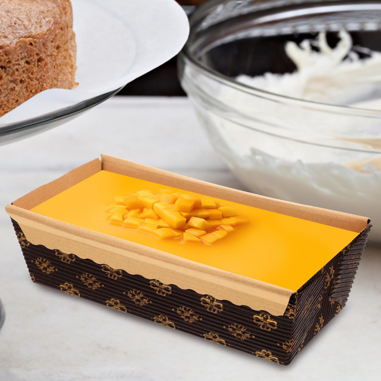 Uonlytech 25 pièces Moules Cake Jetables Papier Kraft Épais Résistant Haute Température pour Pâtisserie Cuisson Gâteau Barquettes Four Multifonctionnelles Maison