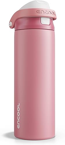 Miniatura 78 de ENCOOL - Botella aislante para agua, acero inoxidable con pajilla, mantiene el frío, tapa abatible de un solo toque, sin Bisfenol A, a prueba de