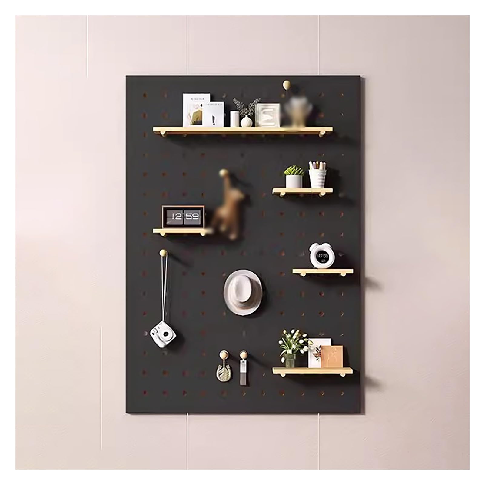 Stecktafel-Wandaufbewahrungsset, Stecktafelregal, Stecktafel-Wand-Organizer, Stecktafel-Panel-Set, Stecktafel aus Holz, modulare Aufbewahrung für die Displayorganisation, Lochplatten-Wandreg