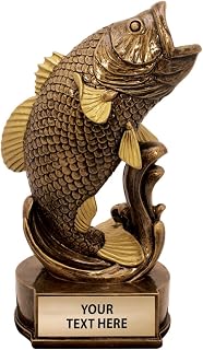 Crown Awards Large Mouth Bass Sculpture- Great for Fishing, Fishermen, Boating
