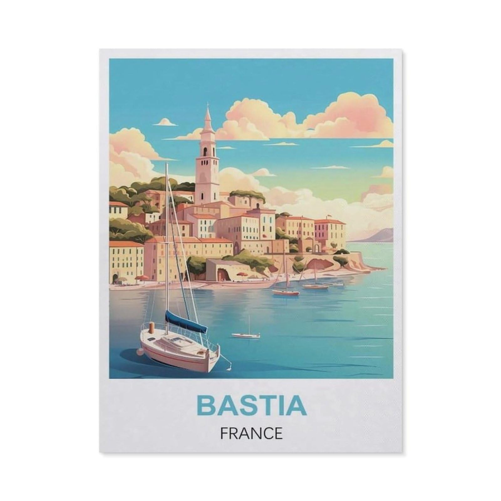 Funny Metal Tin Signs，Bastia France(15x30cm）