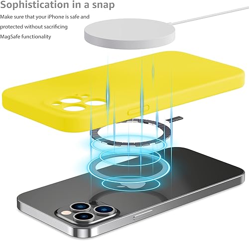 Miniatura 4 de MCFANCE Magsafe - Funda magnética de silicona para iPhone 12 Pro, funda de silicona con forro de microfibra para iPhone 12 Pro de 6.1 pulgadas,