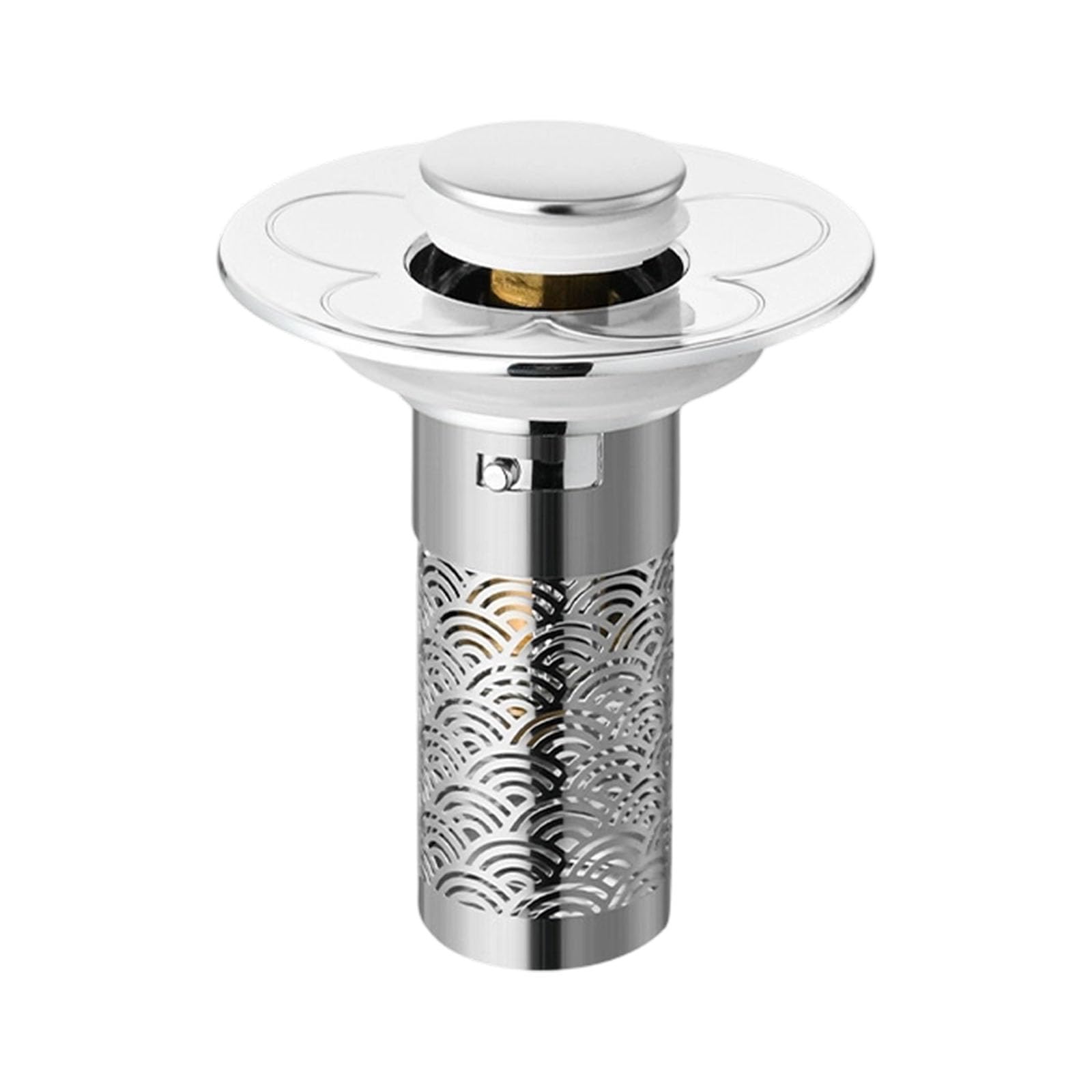 Not Clog Drain Strainer Popup Design Press Down Drain Stoppers Suitable for Sink & Bathtubs General Press Button Rustless Sink Strainer