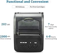 Vista 6 de NETUM Impresora Bluetooth de Recibos, Impresora Térmica Mini POS de 58mm Impresora Personal Portátil de Facturas de 2 Pulgadas para Ventas