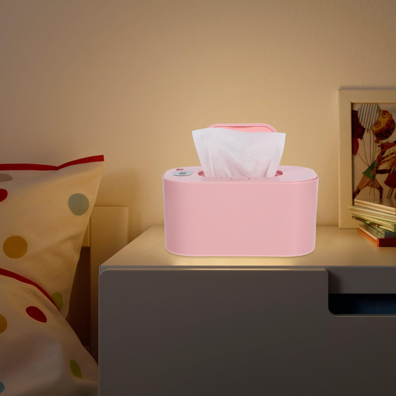 Calentador de Toallitas Húmedas para Bebés Calentador Térmico Portátil de 1 Unidad Color Rosa Termostato bajo Consumo y Temperatura Constante para Uso Doméstico