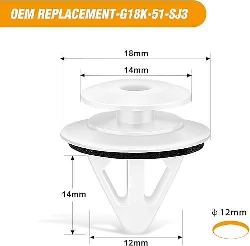 Miniatura 3 de GOOACC 50 clips de retención para panel de puerta de automóvil para Mazda G18K-51-SJ3 G18K51SJ3 Mazda 2 3 5 6 CX-7 CX-9 MPV MX-5 Miata Protege RX-8