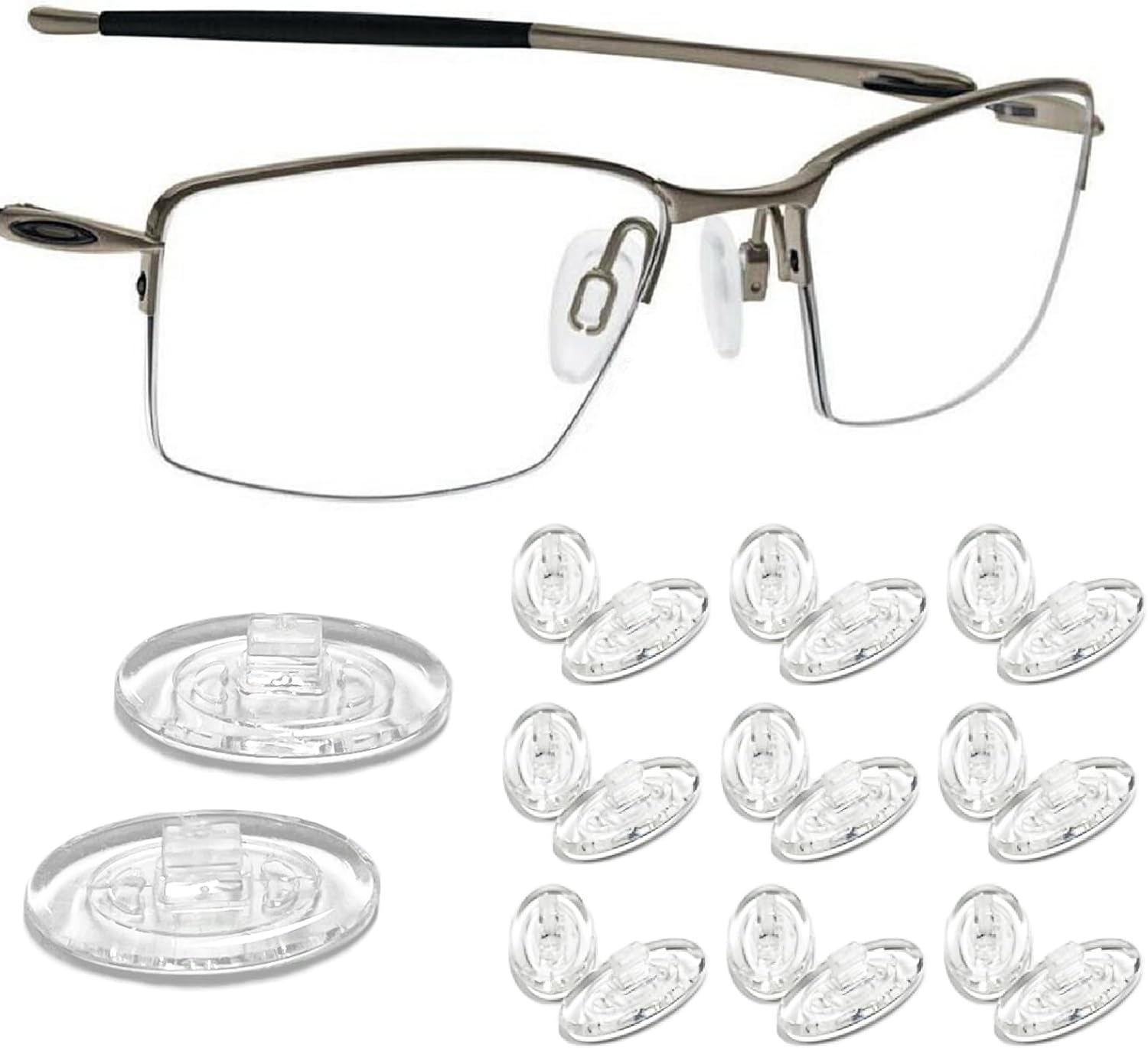 10 Pairs Glasses Nose Pads Silicone, Push in Soft Nose Pads for Glasses and Sunglasses, Anti
