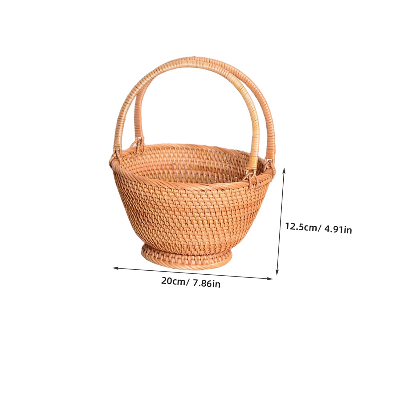 Cabilock Cesta De Rattan Tejida Para Picnic y Almacenamiento Portátil Para Frutas y Flores Para Familiar y Actividades