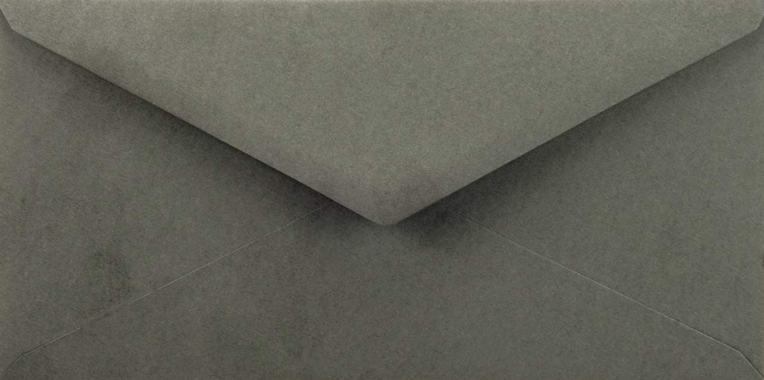 Netuno 25 long dark grey coloured envelopes DIN DL 110x220mm 4.33x8.66 inches 115gsm Sirio Color Anthracite gummed pointed flap no window for wedding invitation Christmas greeting card letter leaflets — image 1