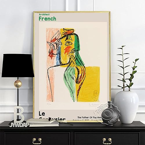 Le Corbusier - Lienzo decorativo abstracto para pared, diseño de cubismo vintage, lienzo de expresionismo, cuadros modernistas, decoración del