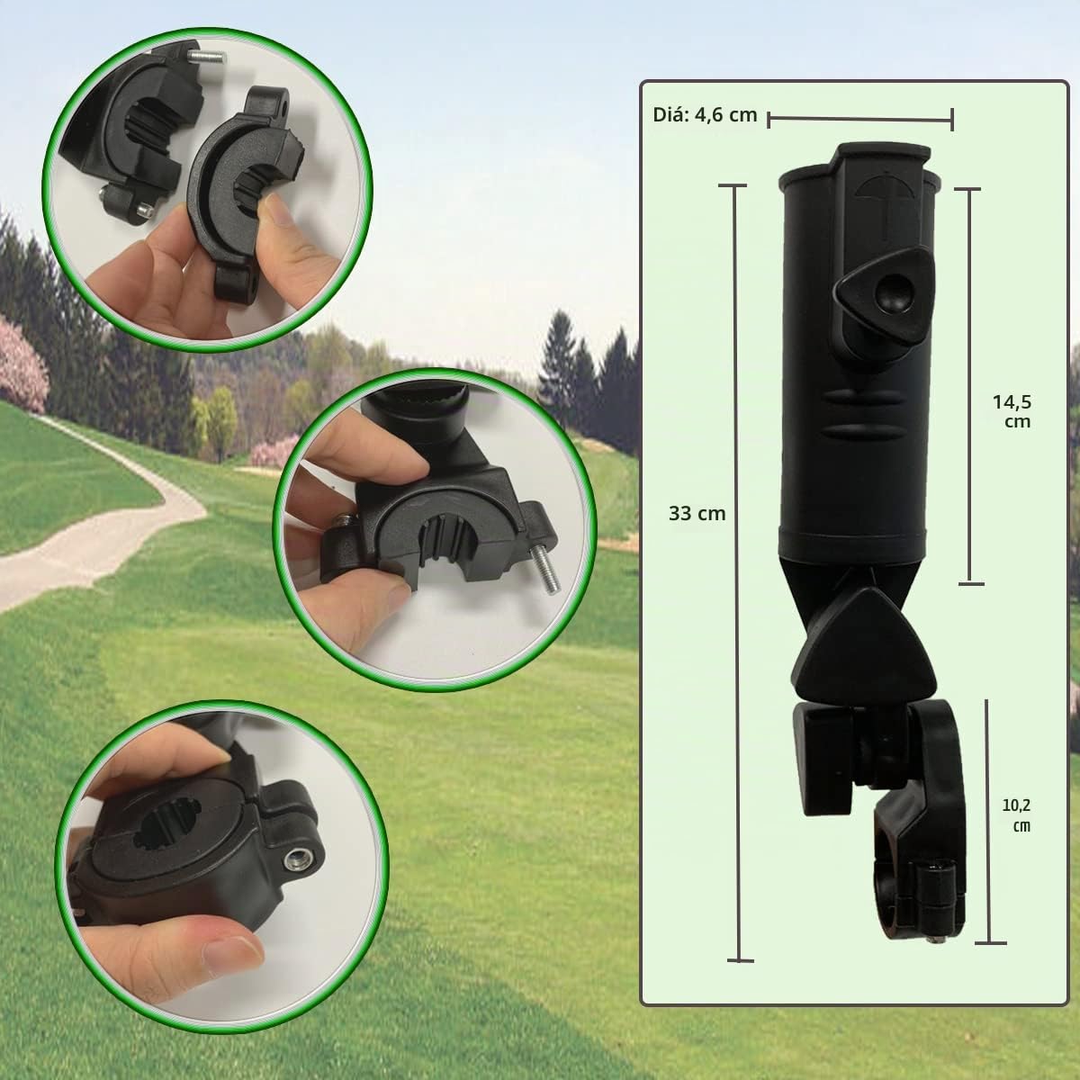 Soporte universal para paraguas 15 mm 25 mm 30 mm 38 mm para carrito de golf bicicleta cochecito