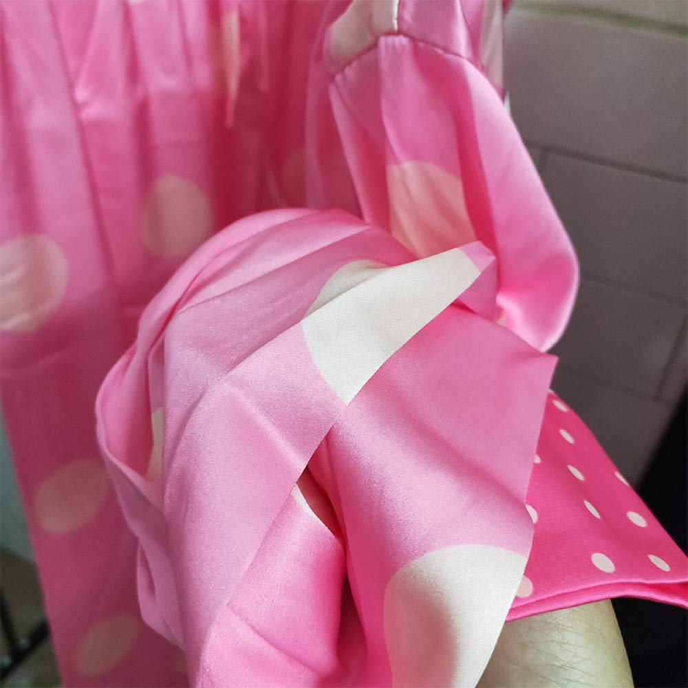 YUHOOE Pijamas De Mujer,Conjunto De Pijama De Satén De Seda Lindo Punto Rosa De Manga Larga con Botones Ropa De Dormir Pjs De Cuerpo Entero Sedoso Cómodo Y Suave Ropa De Dormir para Damas,Rosa,S