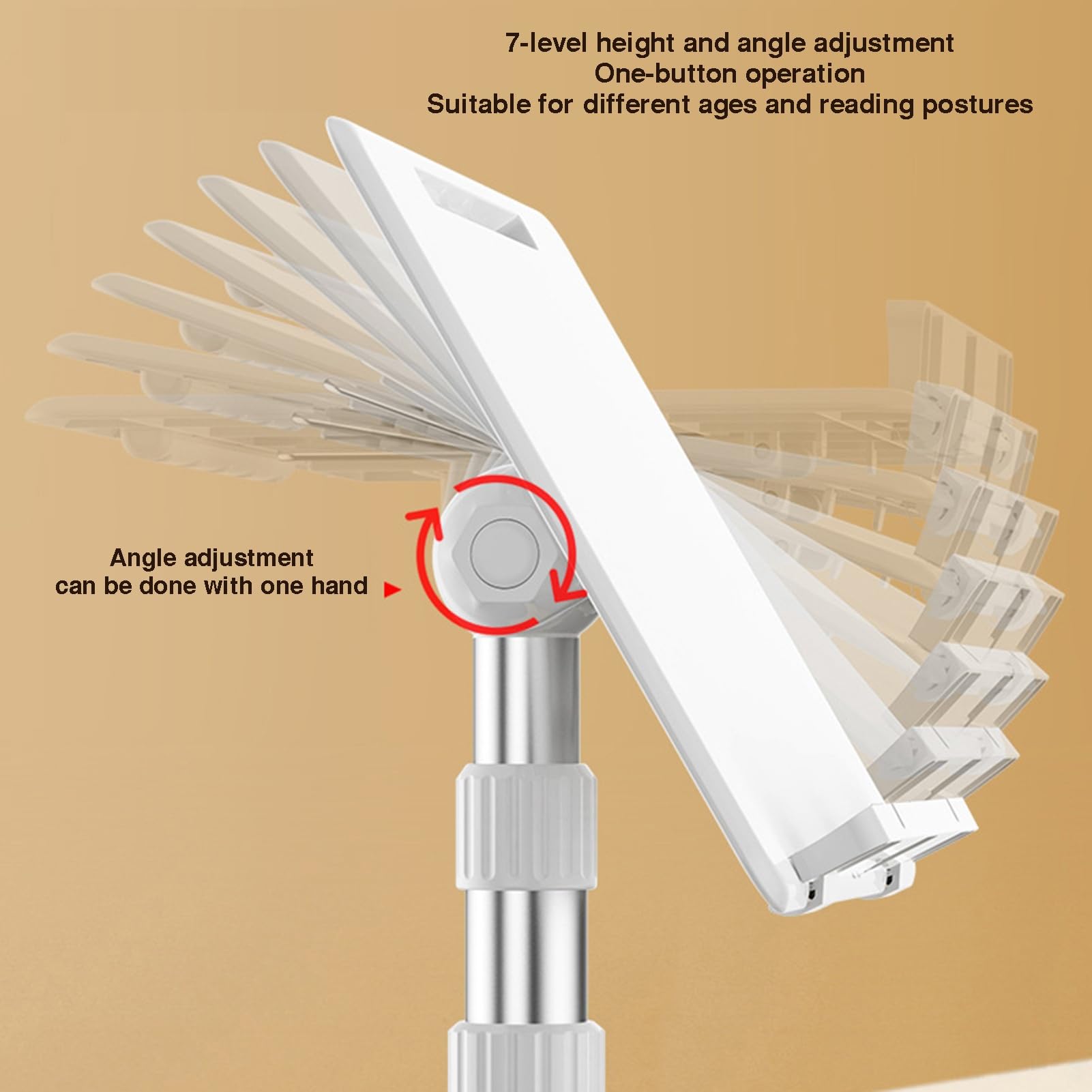 Générique Pupitre de Lecture sur Pied réglable, Hauteur télescopique de 1300 mm, Base Robuste en Verre trempé, Conception antidérapante, Parfait pour la Maison, Les études et Le Bureau (Style 1)