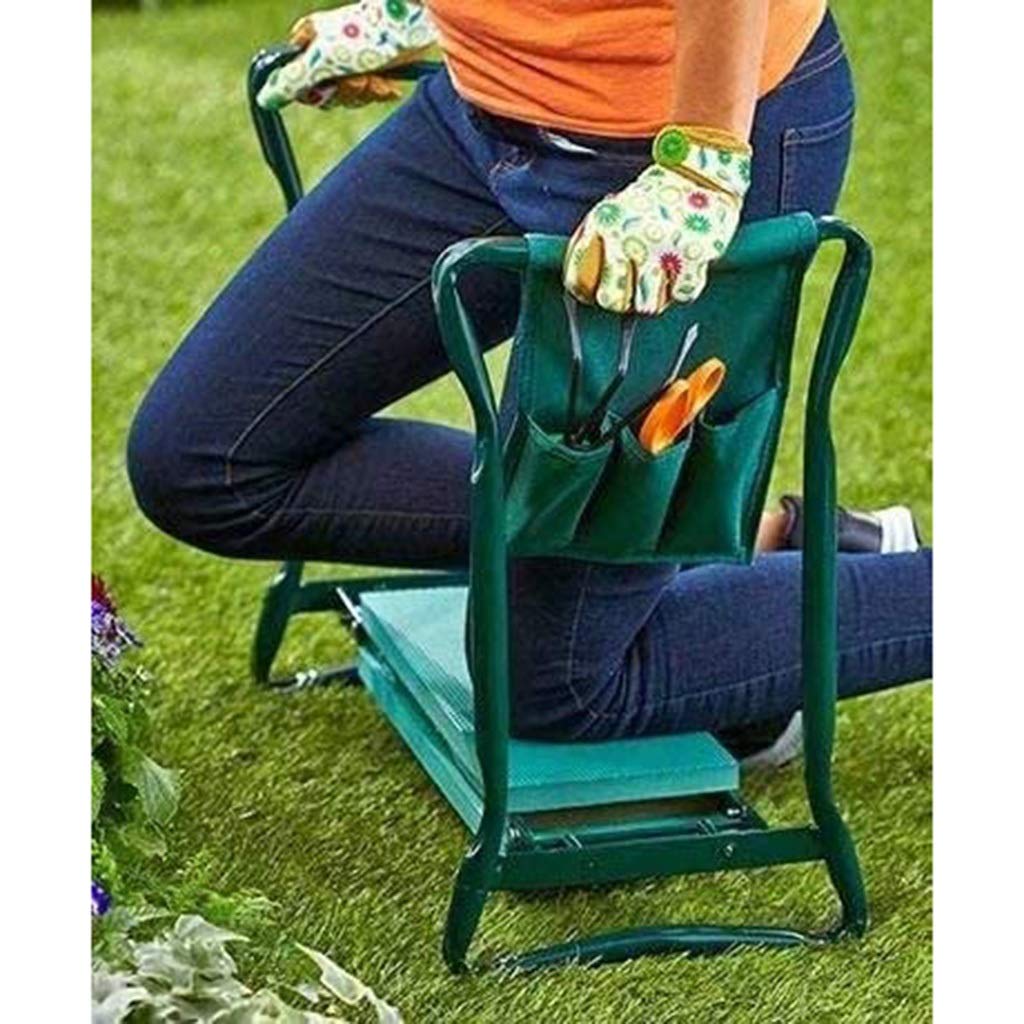 LiRuiPengBJ Garden Kneeler and Seat with Tool Bag Pouch, Outdoor Portable Kneeler with Kneeling Pad, Sturdy Steel Pipe Practical Garden Tools
