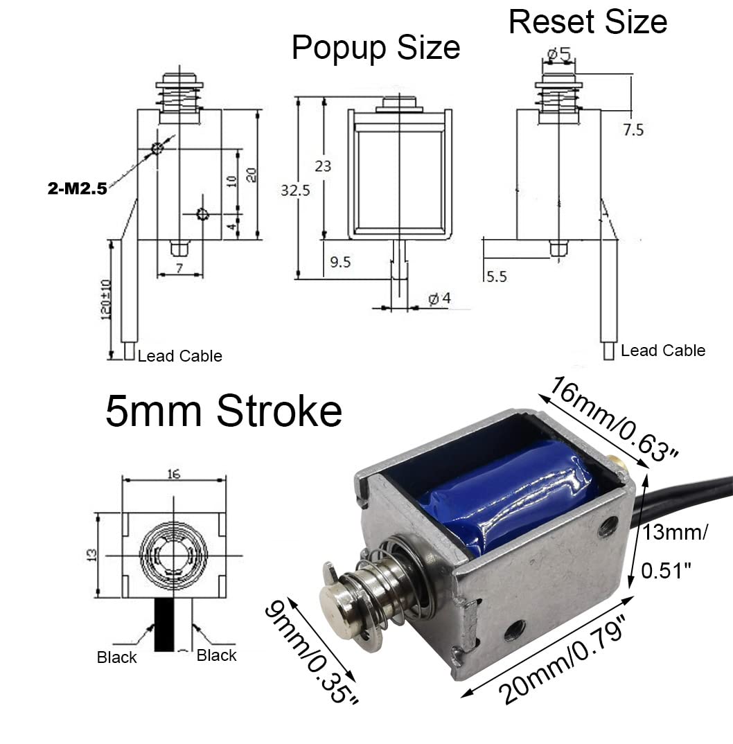 Miller 080517 Solenoid, 12Vdc Pull Type Tubular