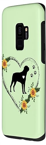Miniatura 2 de Galaxy S9 Rottweiler Heartbeat con huellas de pata en funda verde