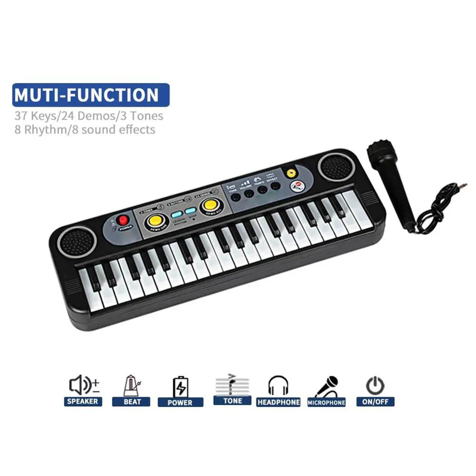 Strumento Musicale Sintetizzatore Per Tastiera Di Pianoforte Elettronico A 37 Tasti Con Microfono Pianoforte Elettronico per Principianti