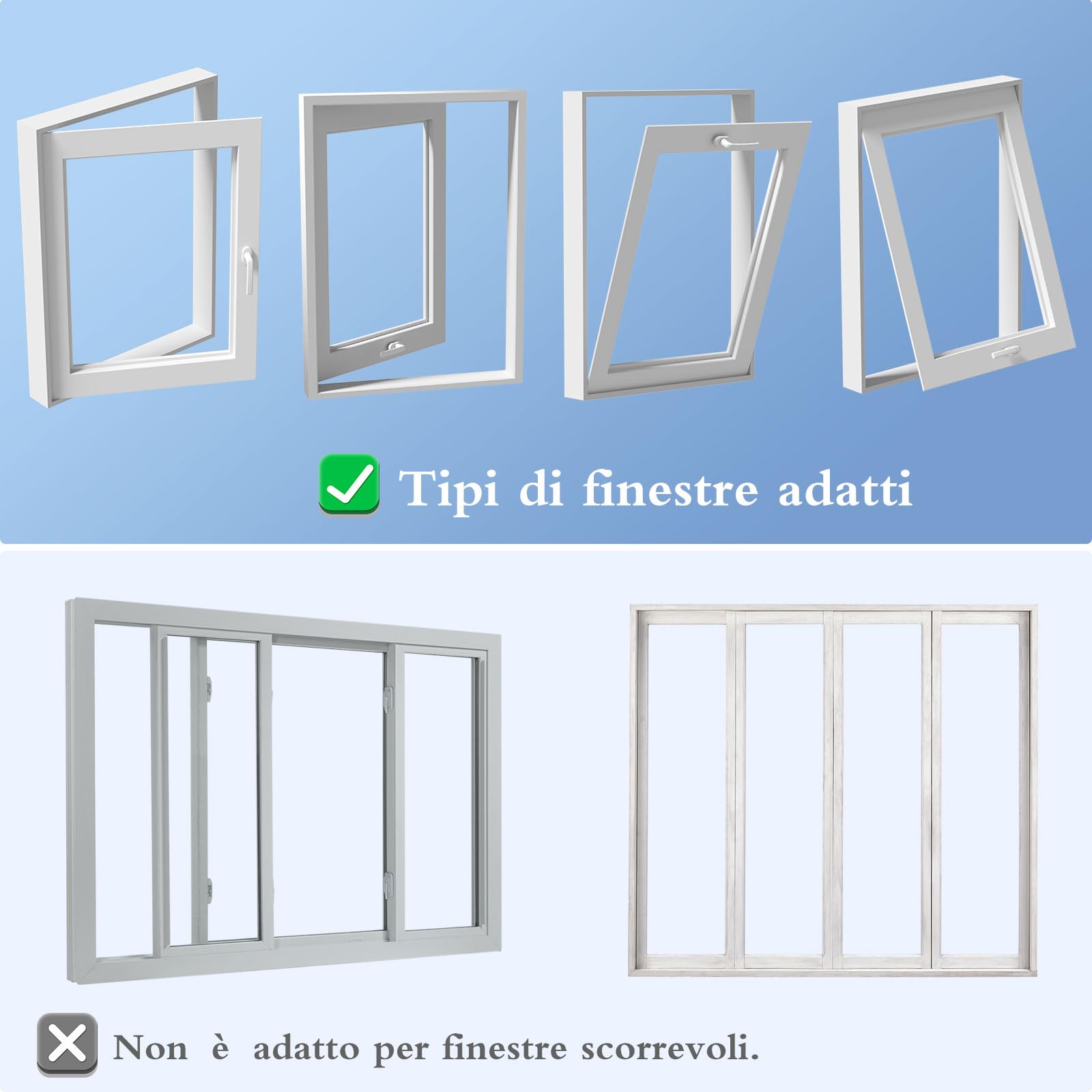 Guarnizione per finestre per condizionatori mobili, 400 cm, guarnizione per finestre per aria condizionata con doppia cerniera lampo, Hot-Air-Stop per tutti i tipi di finestre comuni come finestre a