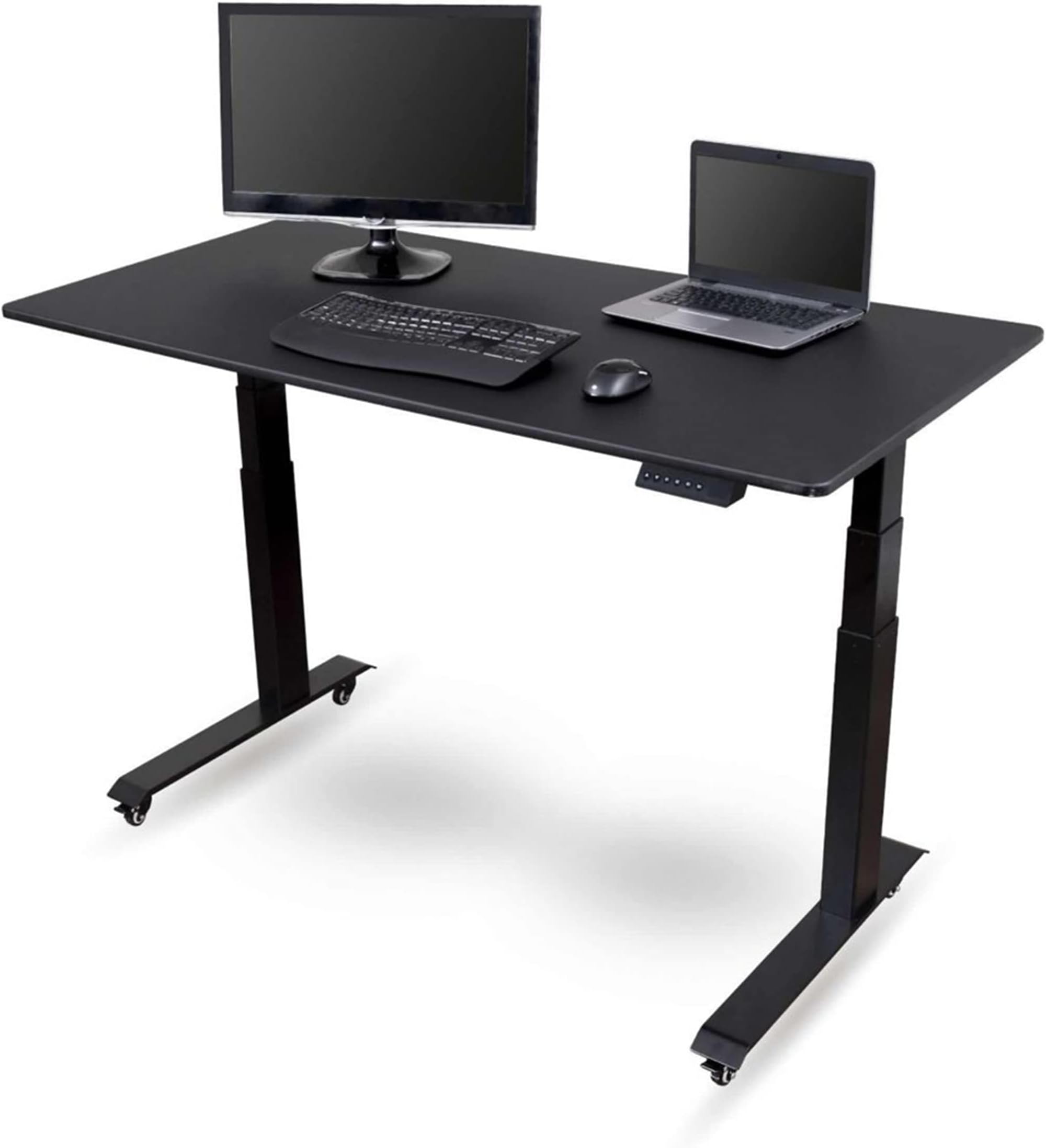 - Stand Up Desk Store Electric Adjustable Height Standing Desk with Programmable Memory (Black Frame/Black Matte Top, 60" Wide)