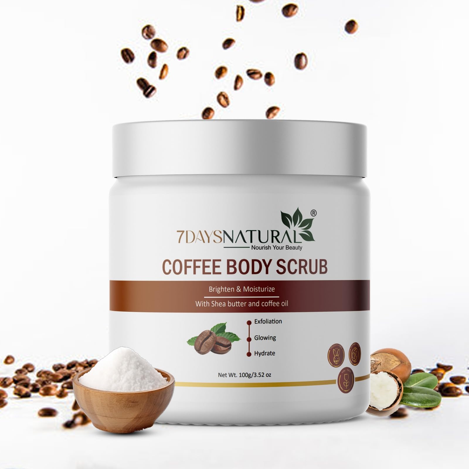 7 Days Natural Exfoliating Coffee Body Scrub | For Men & Women 100gm-picture-18