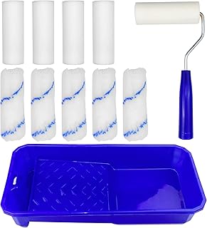 Ceisazira 10 Teilig farbroller wandfarbe, farbwanne, lackierwalze, lackrolle, malerrolle klein, lackrollen für lacke, lack...