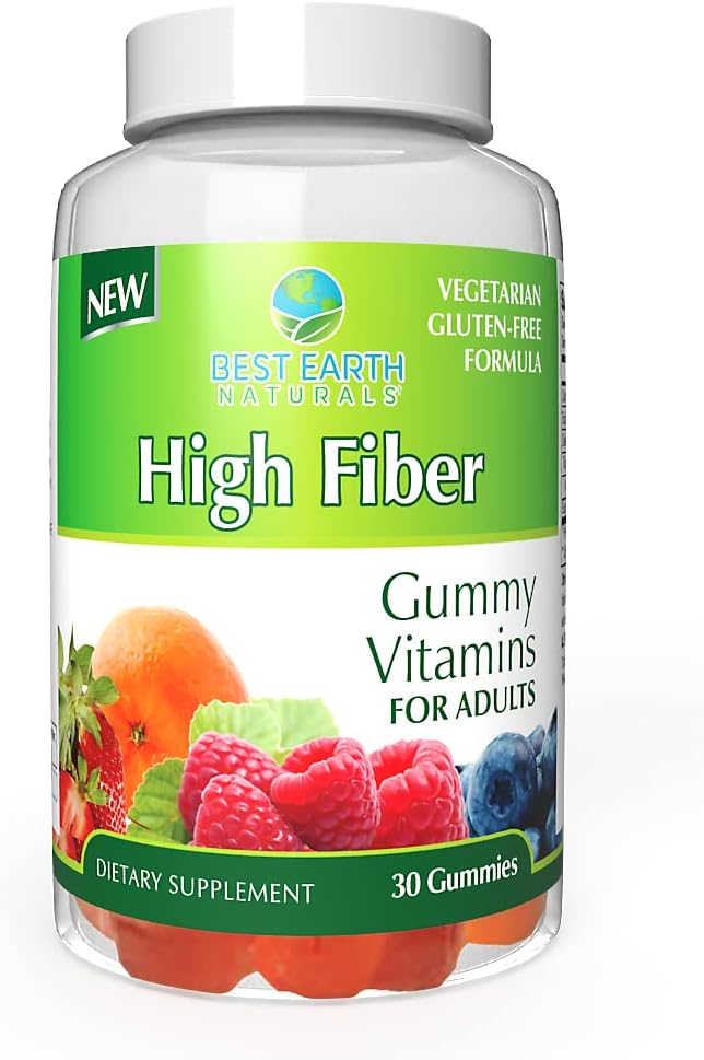 High Fiber Gummy Vitamins for Adults Gluten Free, Vegan