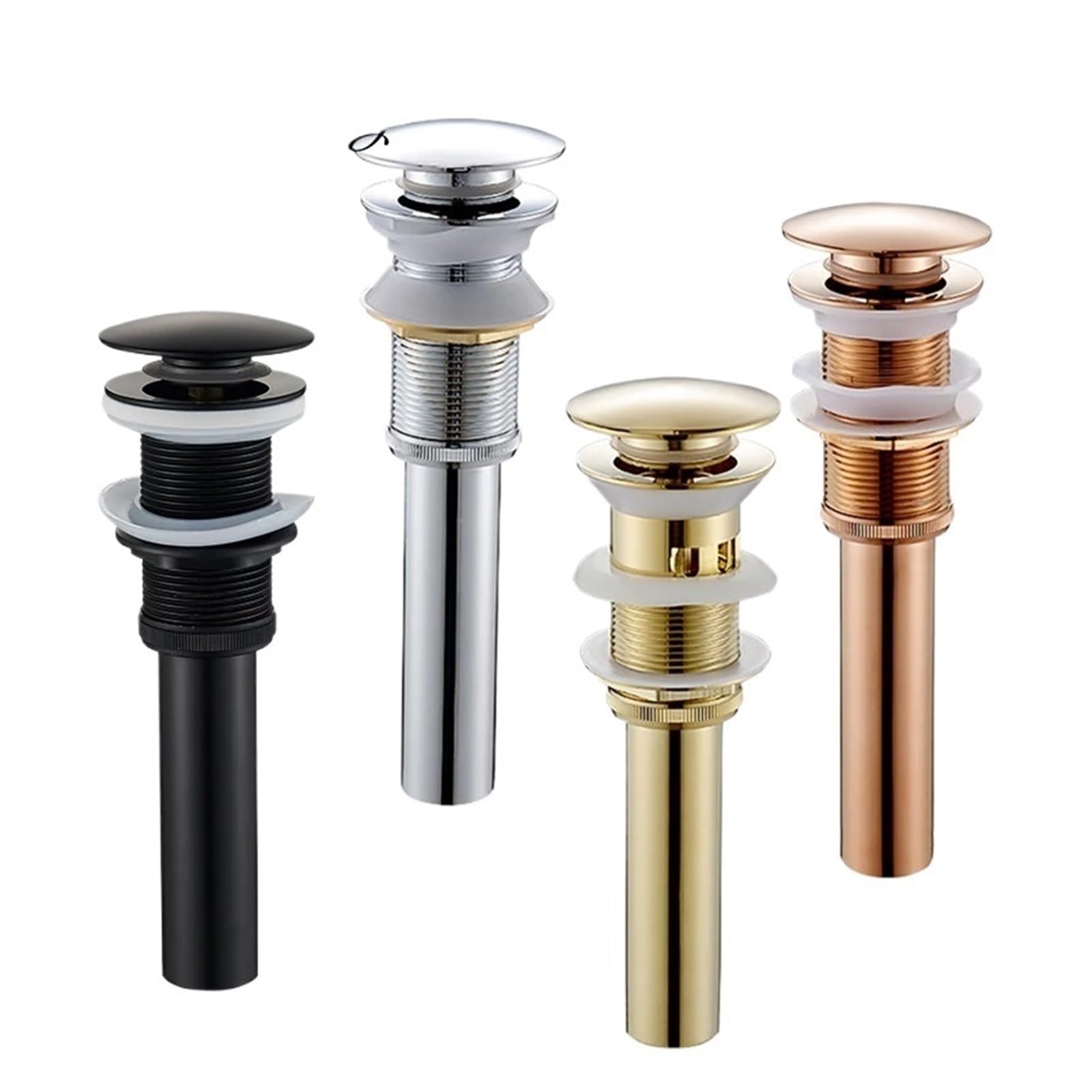 Tapon Bañera Fregadero de rebote dorado, lavabo de cobre, lavabo de vidrio, accesorios de drenaje a presión, desagüe de baño, lavabo, desagüe emergente Desagüe Lavabo(Rose Golden B)