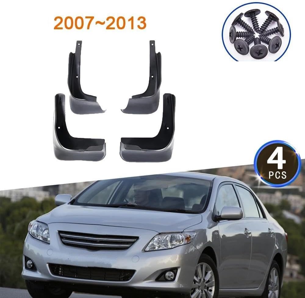 Car Splash Proof 4Pcs Mudguards for Toyota Corolla E140 E150 2007~2013 Accessories Car Fenders Black Splash Guards Mud Flaps