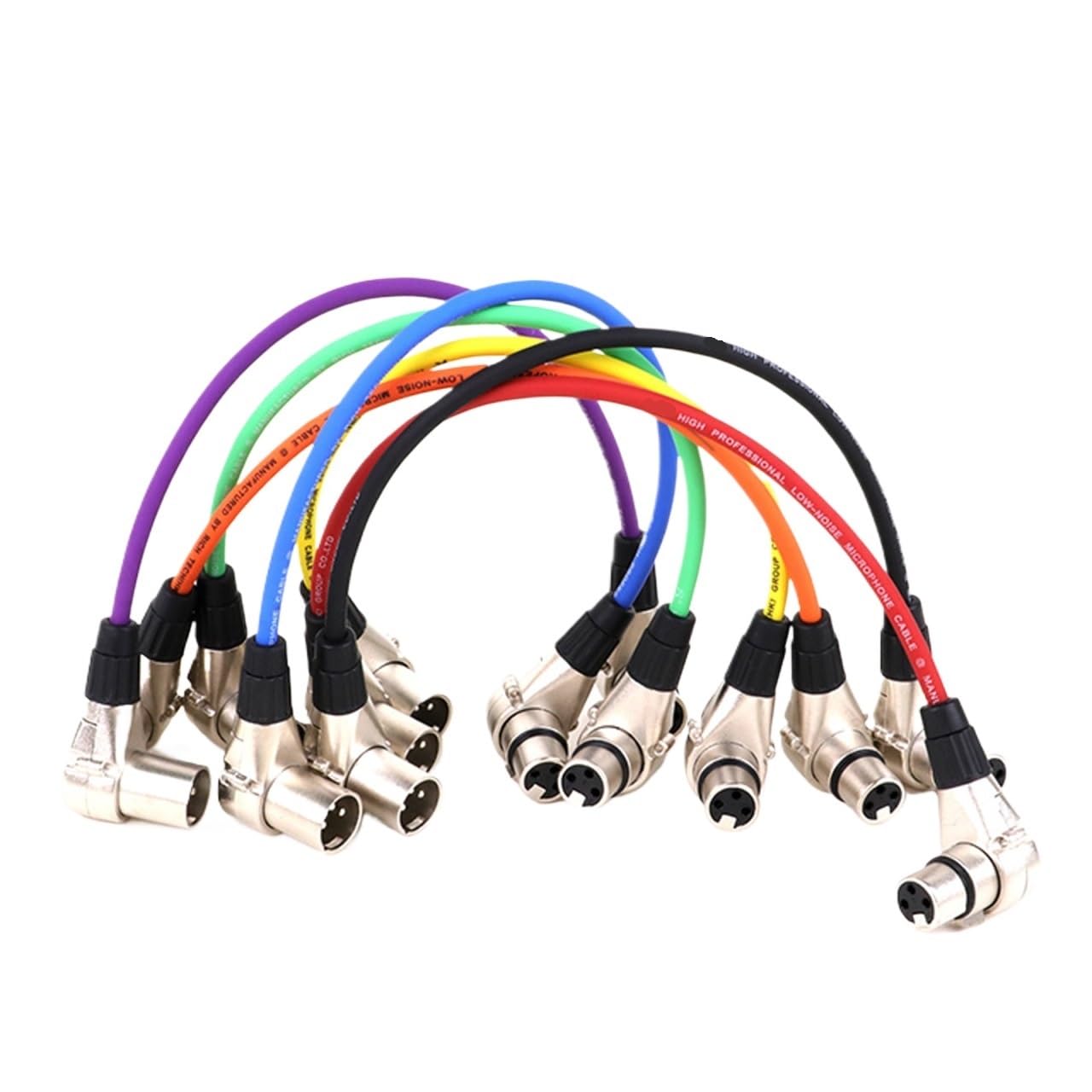 Symetryczny kabel XLR, wtyczka kątowa na gniazdo prostokątne, Pro 3-biegunowe złącze mikrofonu 90 stopni do interfejsu audio lub miksera (zielony, 15 m)