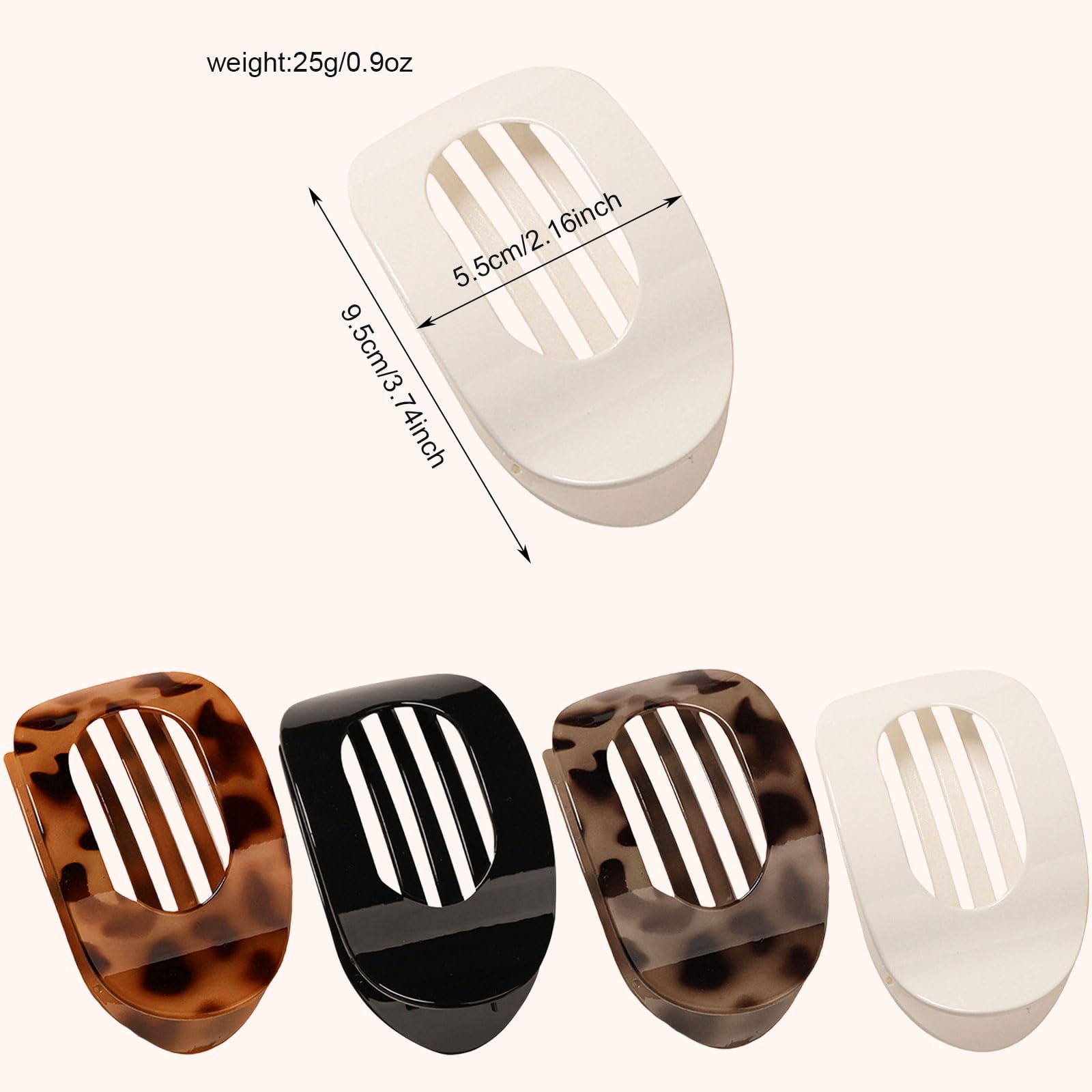 AWAVM Flat Hair Claw Clips for Women - Strong Hold for Thin/Thick Hair,Curved Design,Elegant Matte Clips (4PCS, 4 Colours) - Image 2