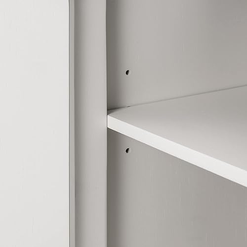 Miniatura 106 de Aparador de armario de almacenamiento curvado con 2 puertas y 2 cajones, mesa consola de entrada de madera de 55 pulgadas con puerta lateral curvada